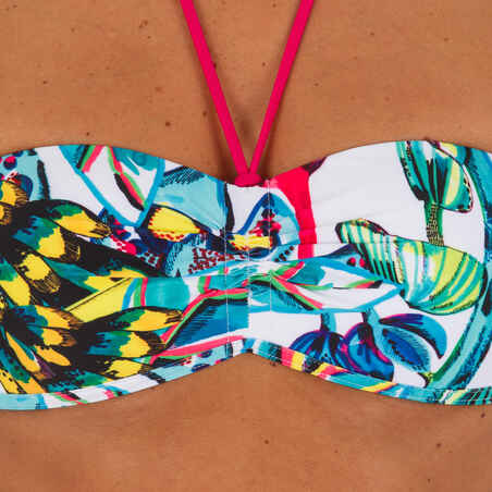 Colour Block Padded Bandeau Swimsuit