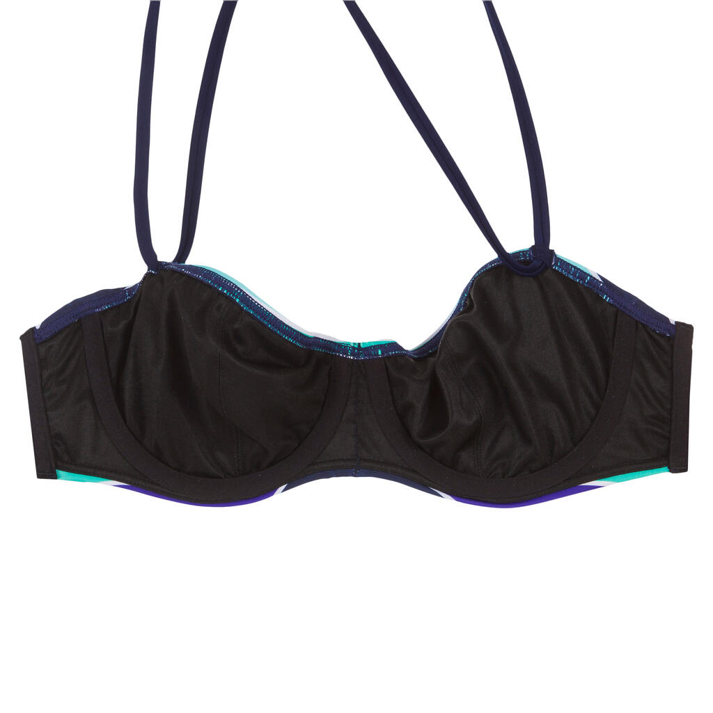 Bikini-Oberteil Bandeau Malibu Damen blau