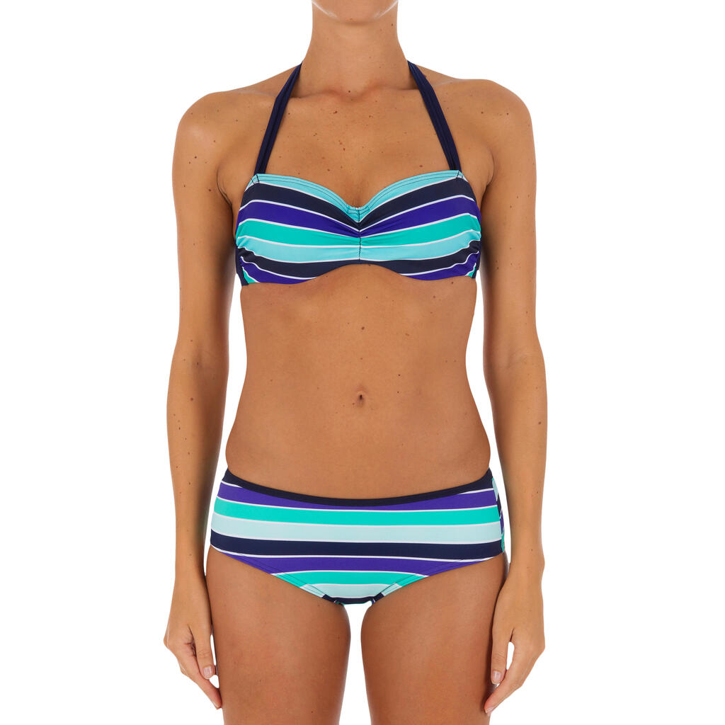 Bikini-Oberteil Bandeau Malibu Damen blau