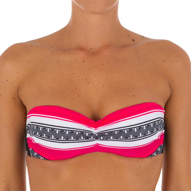 Haut de maillot de bain femme bandeau armatures GUARANA avec lien cou amovible