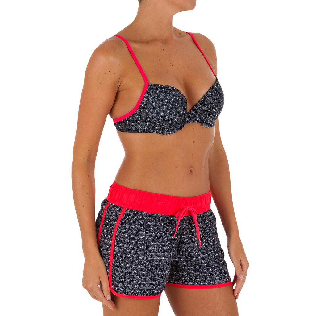 Boardshorts Tini Mosaica elastischer Taillenbund mit Kordelzug Damen