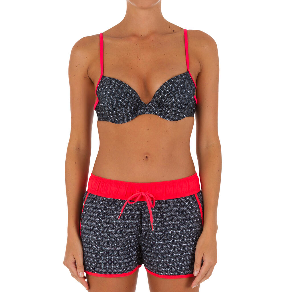 Boardshorts Tini Mosaica elastischer Taillenbund mit Kordelzug Damen