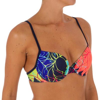 Sujetador de bikini mujer balconet escotado con copas ligero push up ELO LOTUS