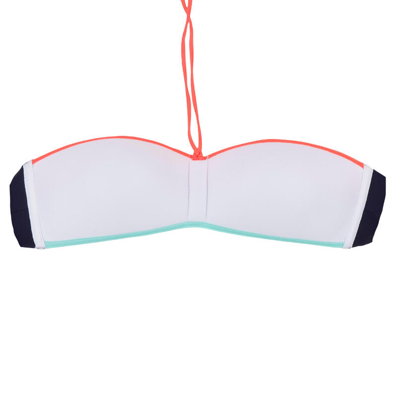 HAUT DE MAILLOT DE BAIN FEMME LAETI BANDEAU COQUES FIXES COLOR BLOCK