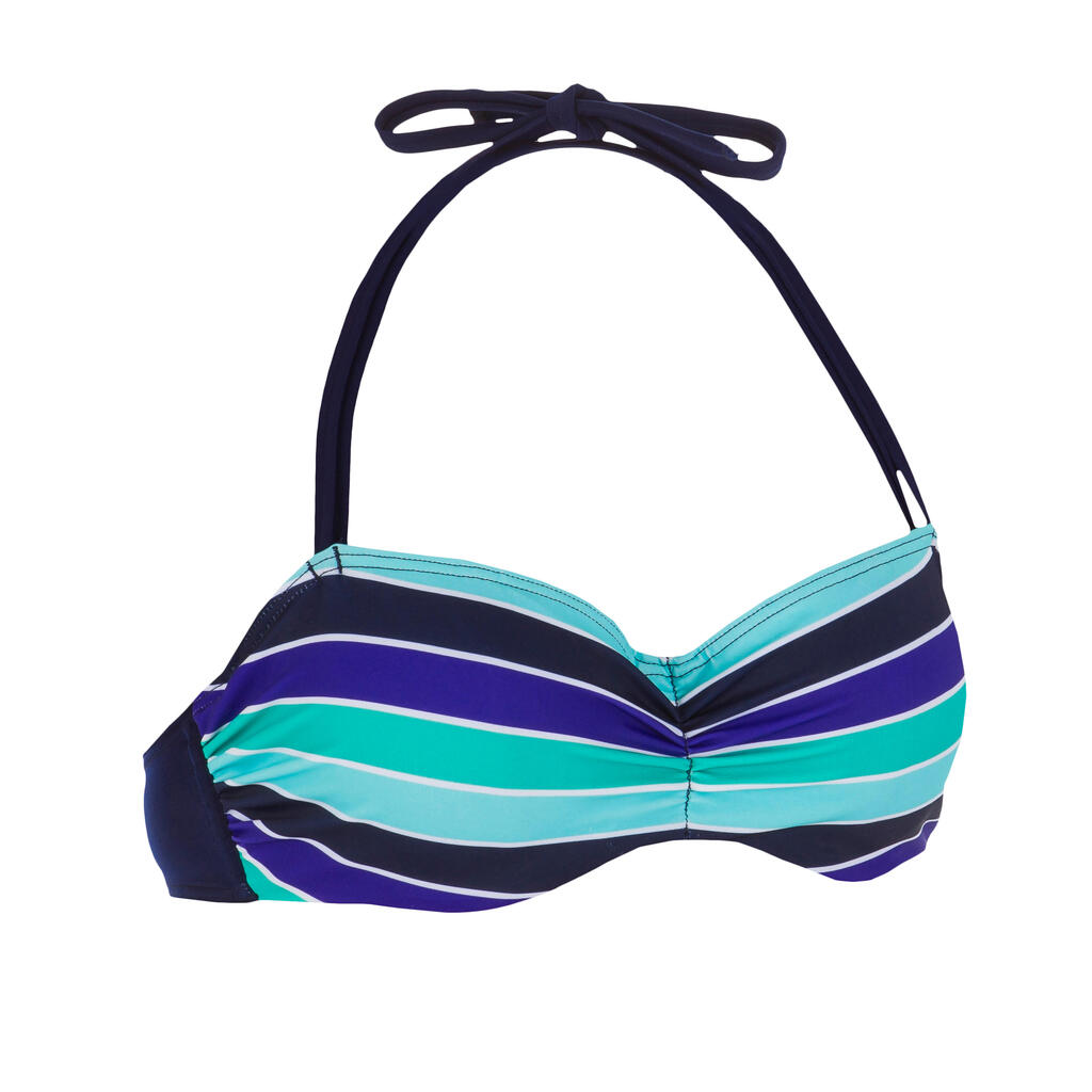 Bikini-Oberteil Bandeau Malibu Damen blau