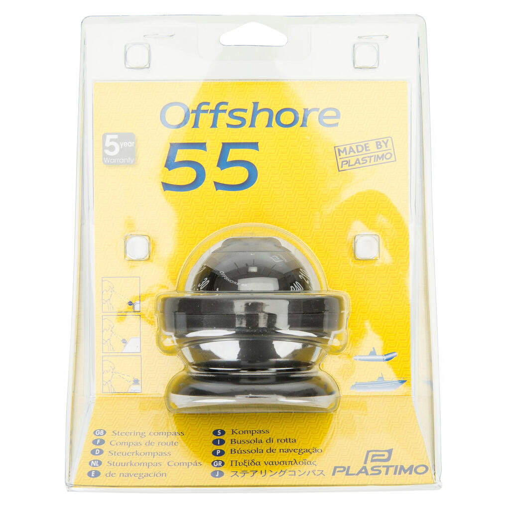 Burāšanas stūres kompass “Offshore 55 Plastimo”, melns