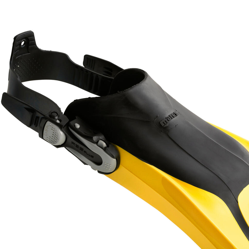 Potápačské nastaviteľné plutvy Avanti Superchannel ABS na potápanie s prístrojom žlto-čierne