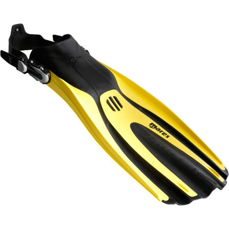 Hälremsfena för dykning justerbar - MARES AVANTI SUPERCHANNEL ABS - gul/svart 