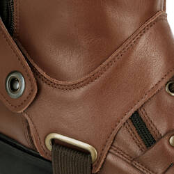 Training 700 Adult Leather Horse Riding Half Chaps - Brown