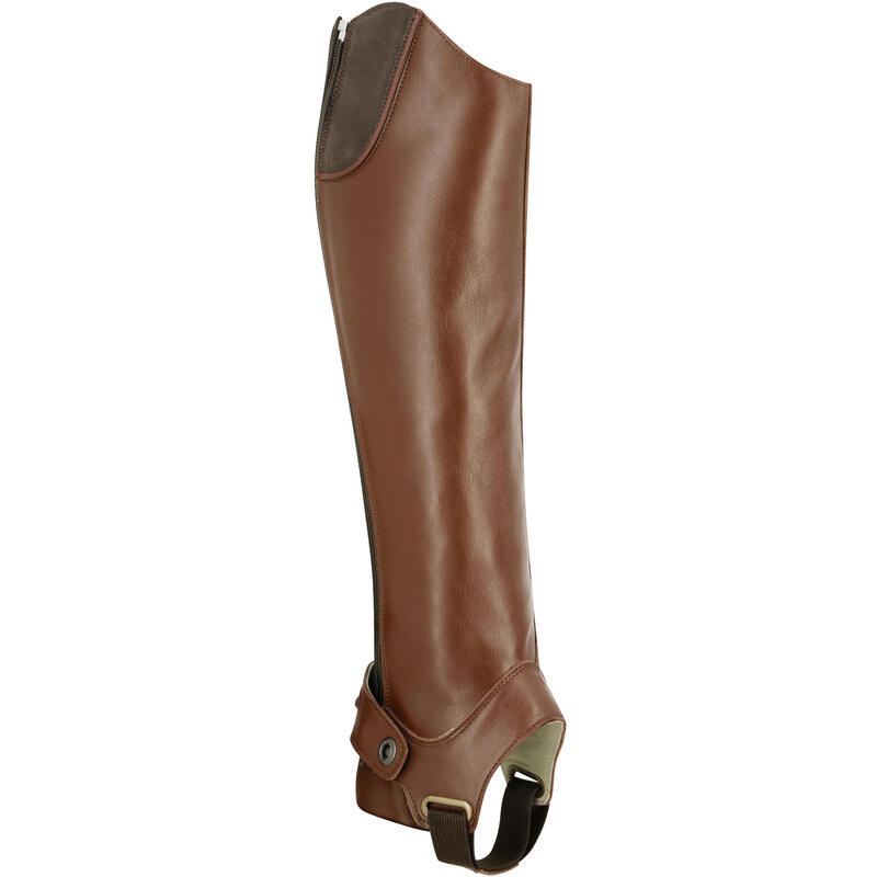 Mini-chaps équitation adulte TRAINING 700 cuir marron
