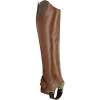 Training 700 Adult Leather Horse Riding Half Chaps - Brown