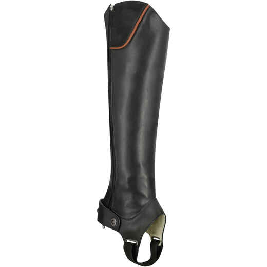 
      Training 700 Adult Leather Horse Riding Half Chaps - Black
  