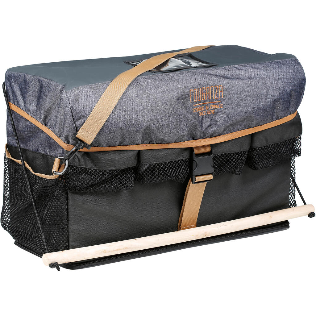 All in horse riding 50l stall bag - grey and camel