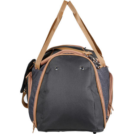 Сумка для спорядження для кінного спорту, 55 л - Сіра/Коричнева