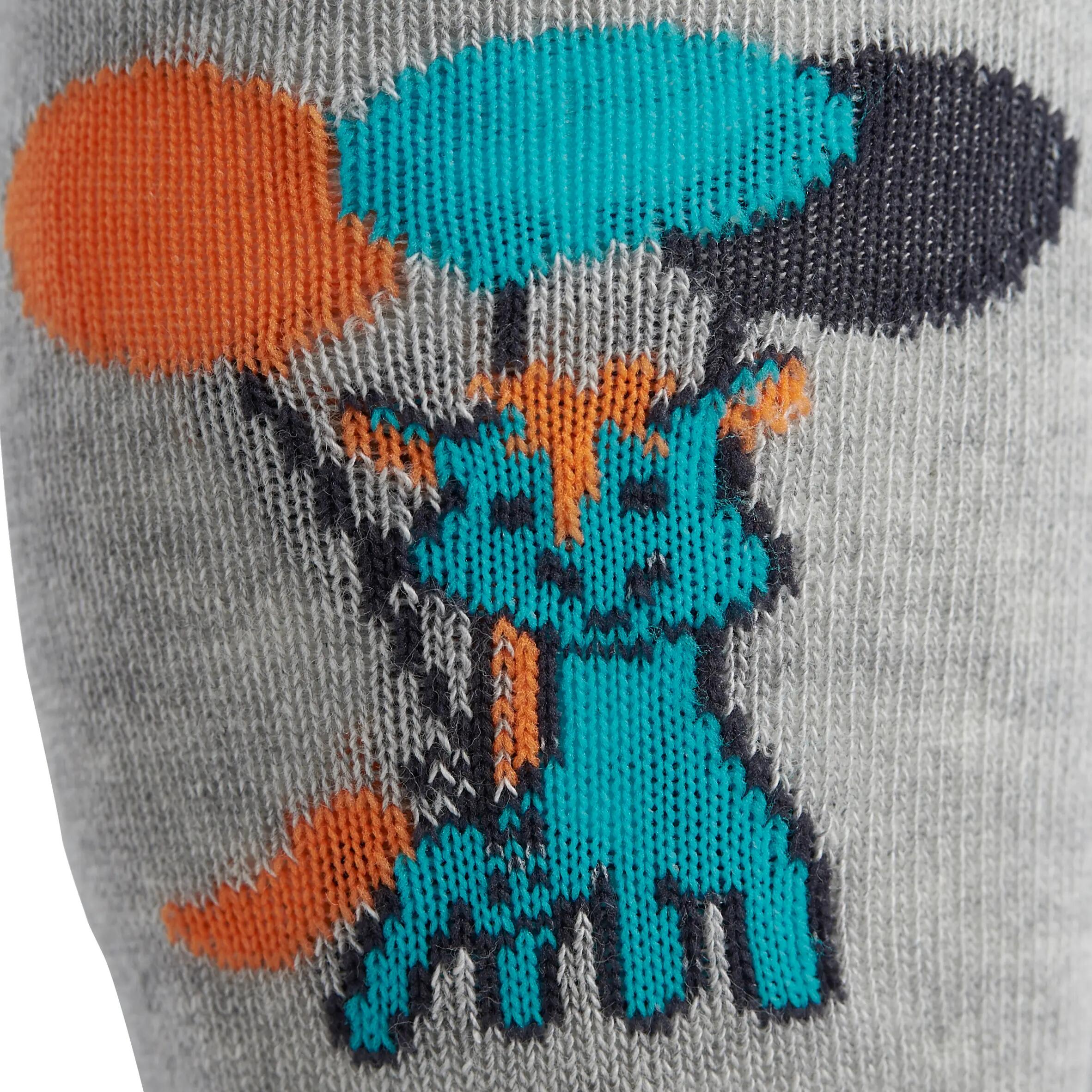Baby Light Horse Riding Socks 2-Pair - Mottled Grey/Turquoise 8/9