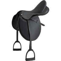 Synthia 15" All-Purpose Horse Riding Fully-Fitted Synthetic Saddle - Black