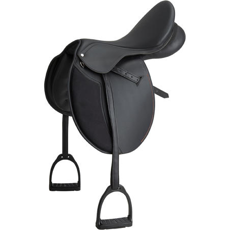 Synthia Horse Riding Synthetic 17.5" All-Purpose Saddle For Horse - Black