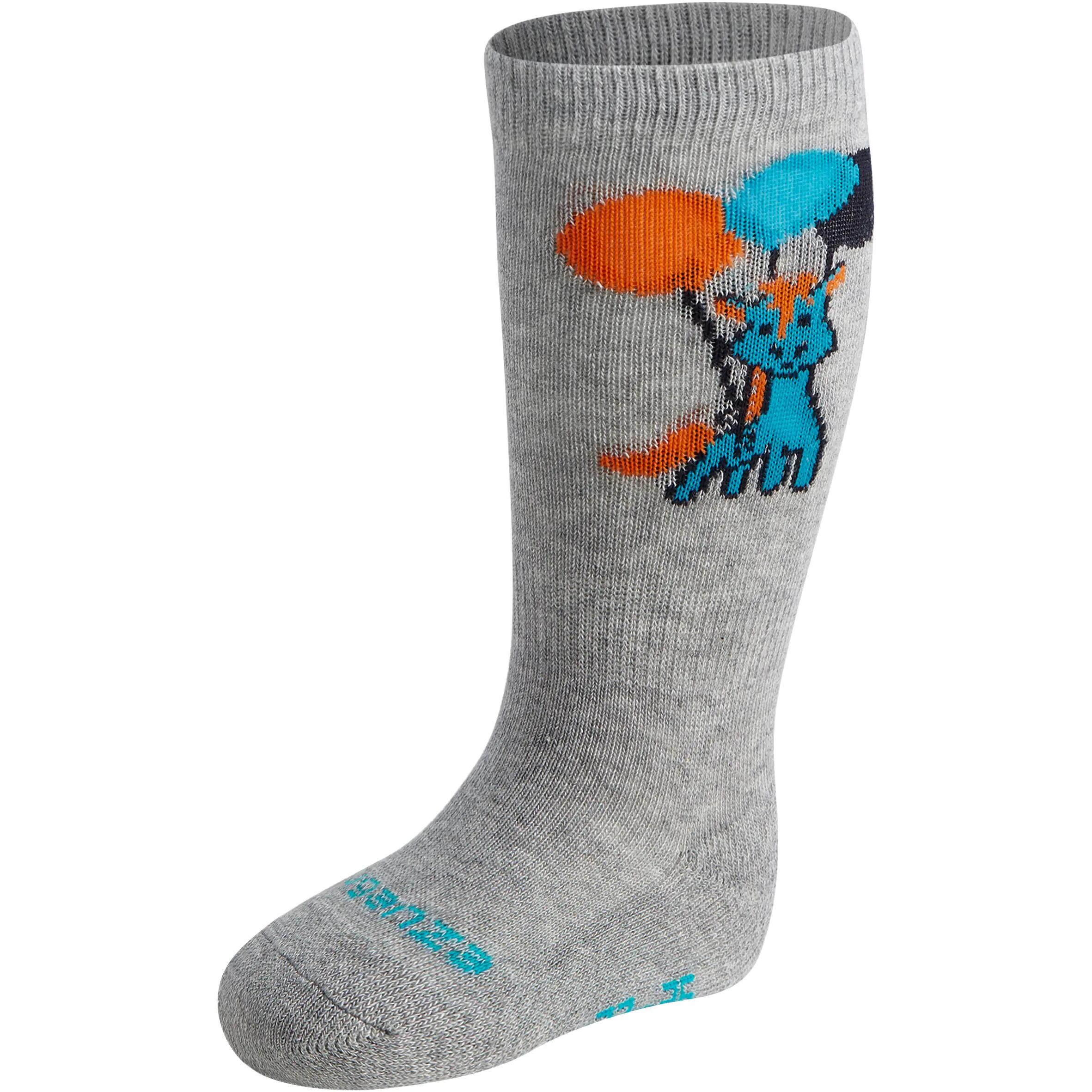 Baby Light Horse Riding Socks 2-Pair - Mottled Grey/Turquoise 4/9