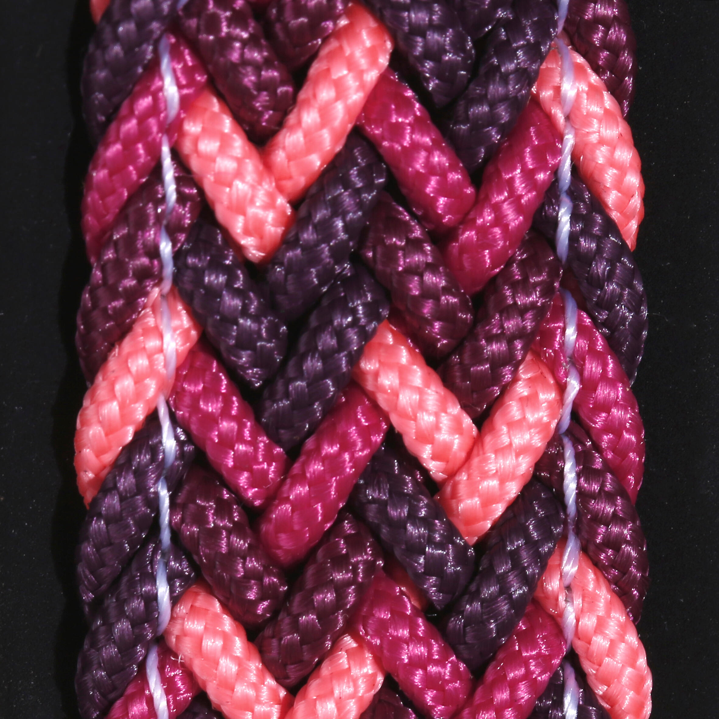 Plait Horse Riding Halter For Horse Or Pony - Burgundy 4/9