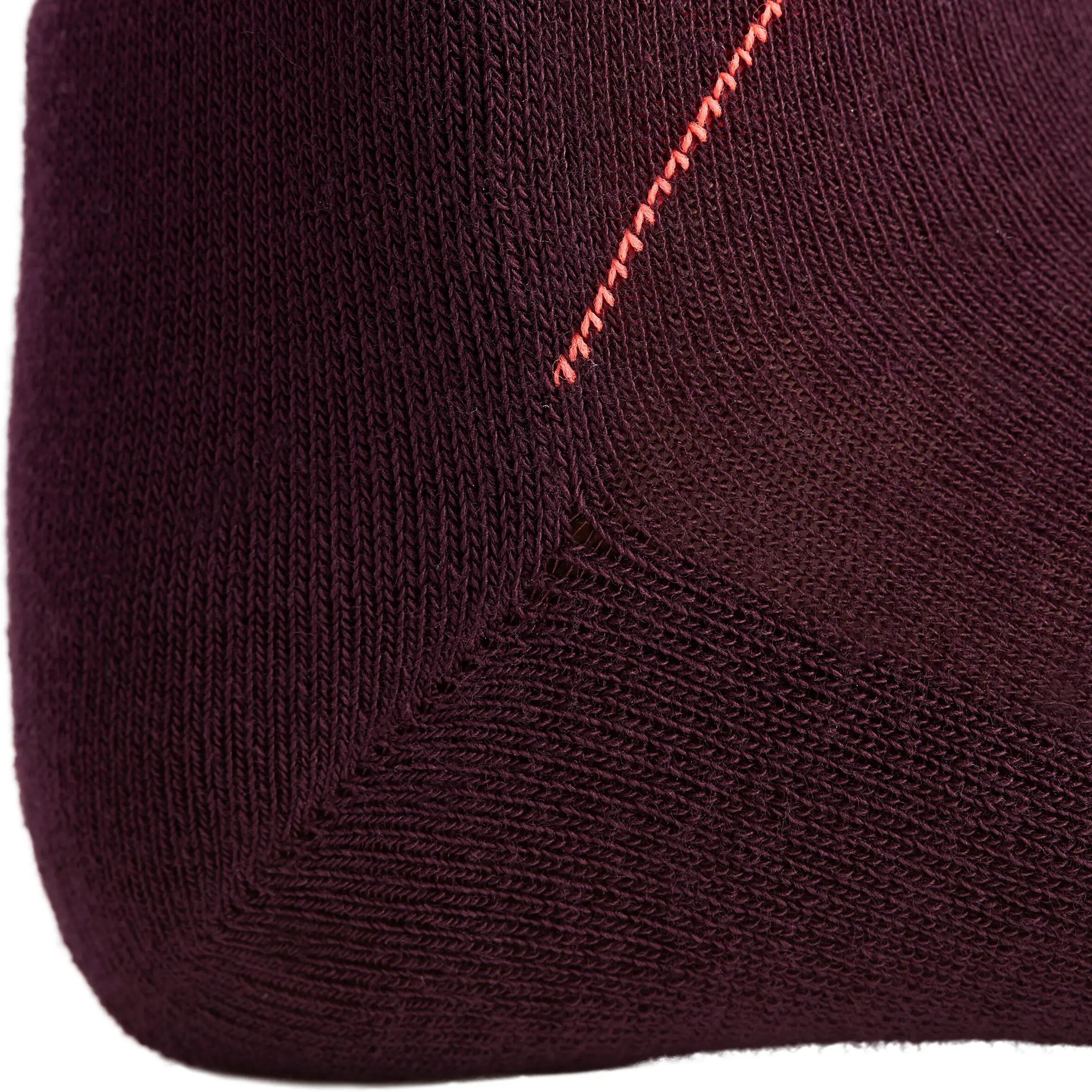 Losanges Women's Horse Riding Socks 2-Pack - Plum/Dark Grey/Mottled Grey 5/10
