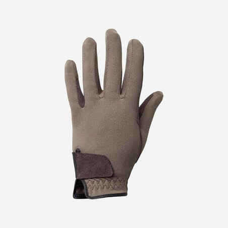 Basic Children's Horse Riding Gloves - Brown