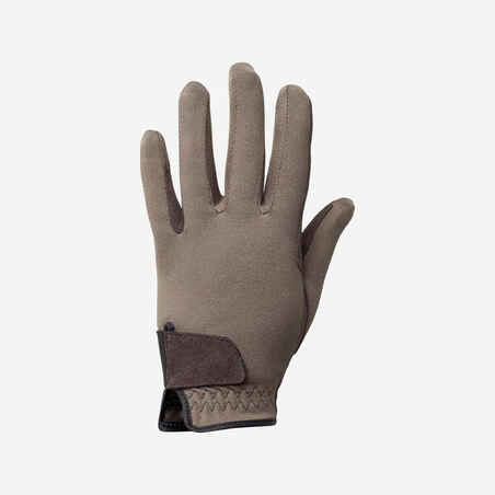 Rjave jahalne rokavice BASIC za otroke