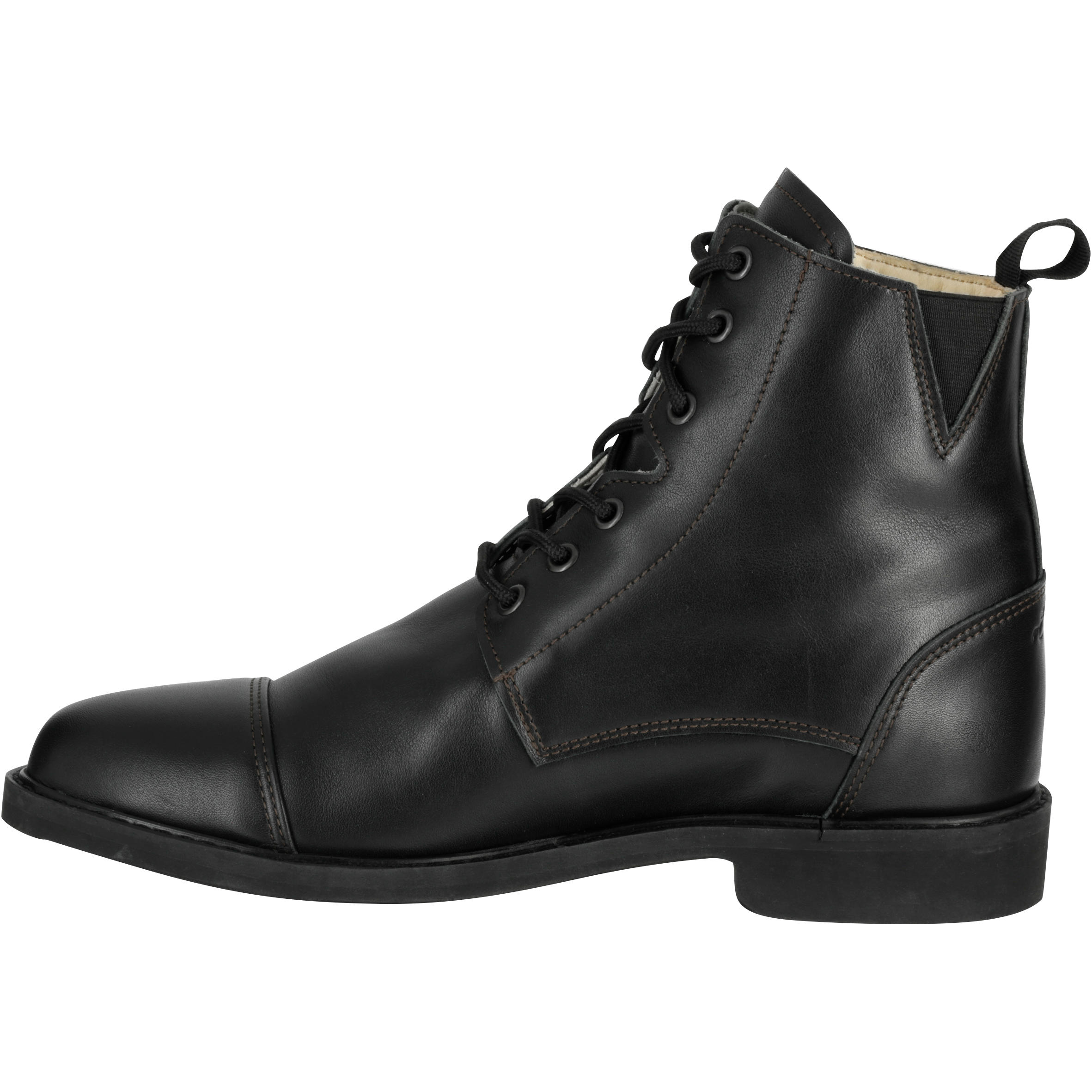 Training 700 Adult Horse Riding Lace-Up Leather Jodhpur Boots - Black 3/15