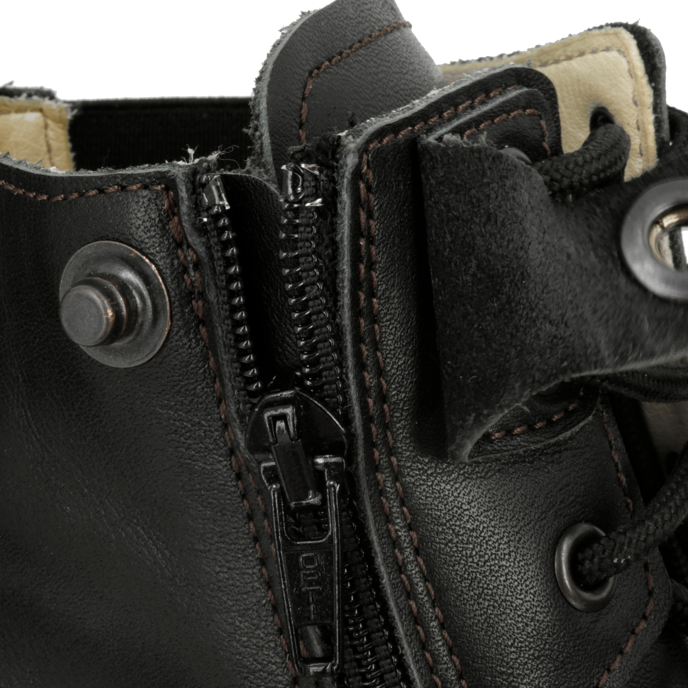 Training 700 Adult Horse Riding Lace-Up Leather Jodhpur Boots - Black 12/15