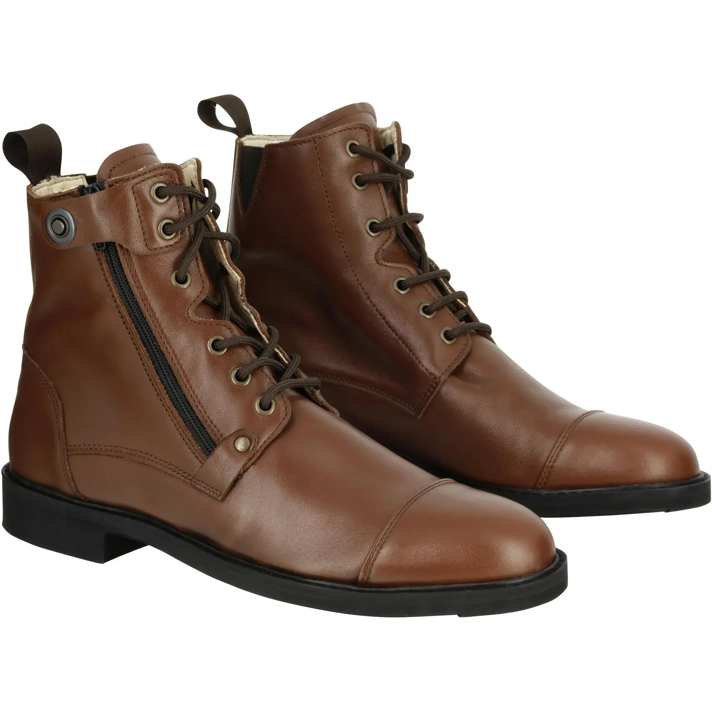 Training 700 Adult Lace-Up Horse Riding Jodhpur Boots - Brown 9/15