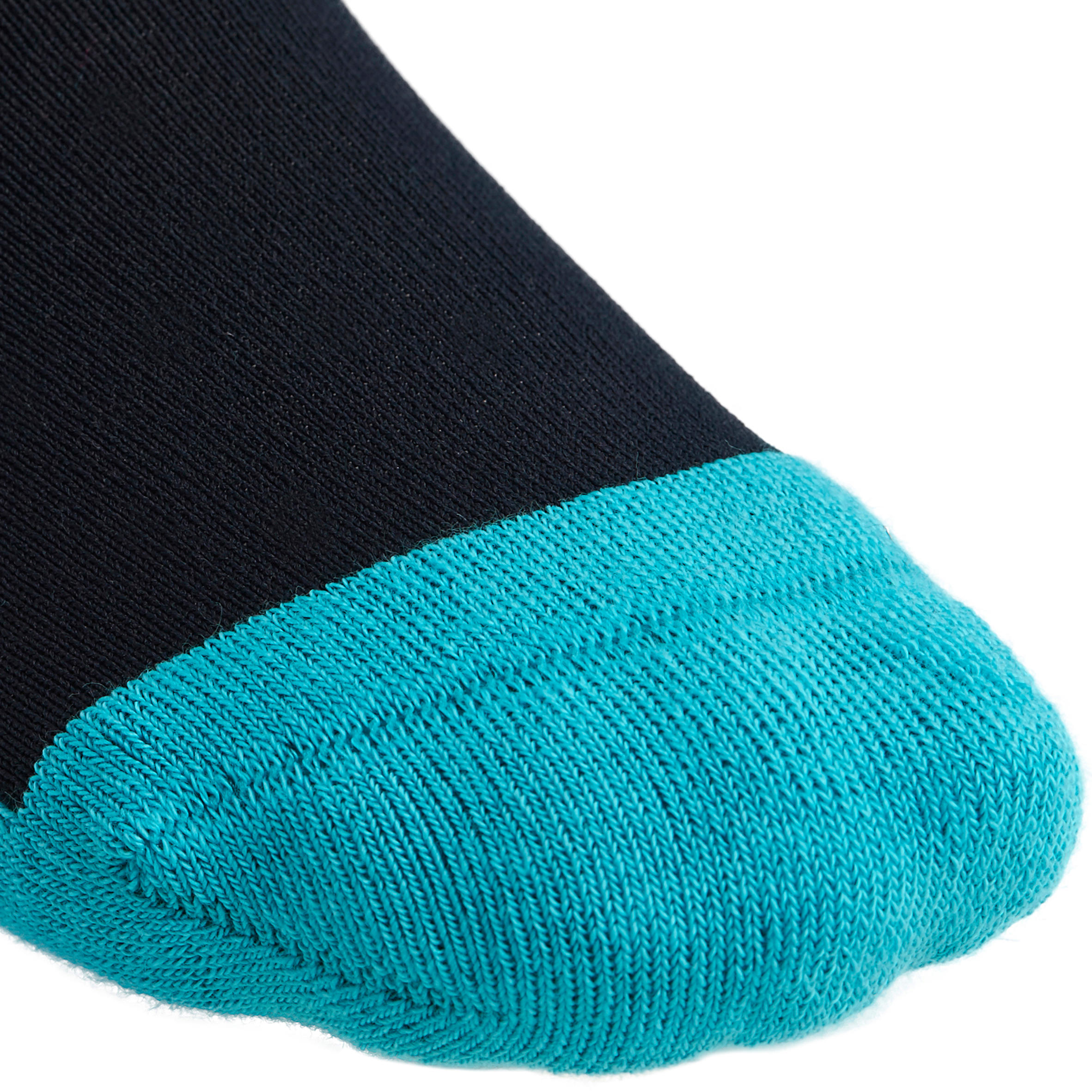 Basic Children's Horse Riding Socks 1-Pair - Navy Blue / Turquoise Blue Stripes 3/6