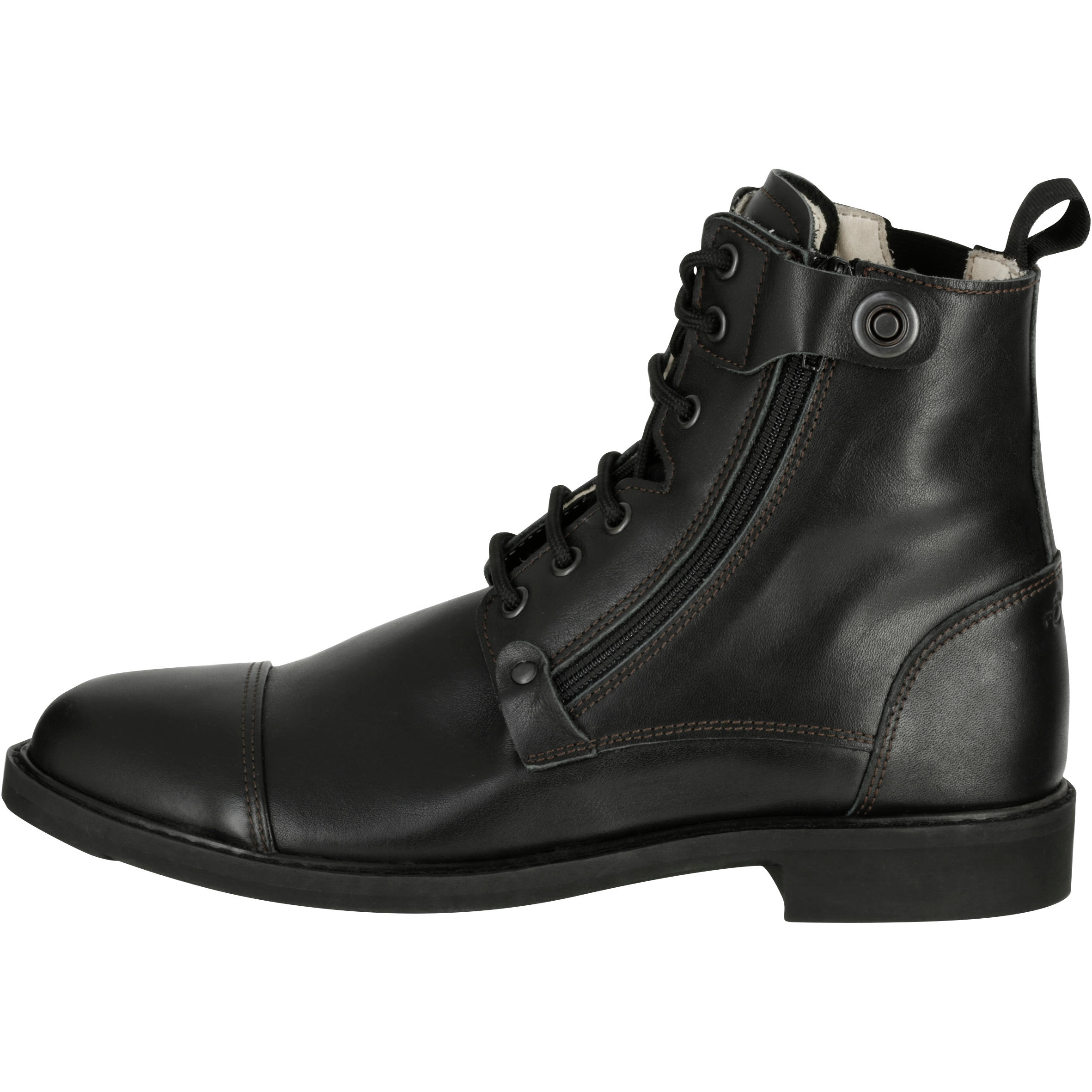 Training 700 Adult Horse Riding Lace-Up Leather Jodhpur Boots - Black 8/15