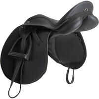 Synthia 15" All-Purpose Horse Riding Fully-Fitted Synthetic Saddle - Black