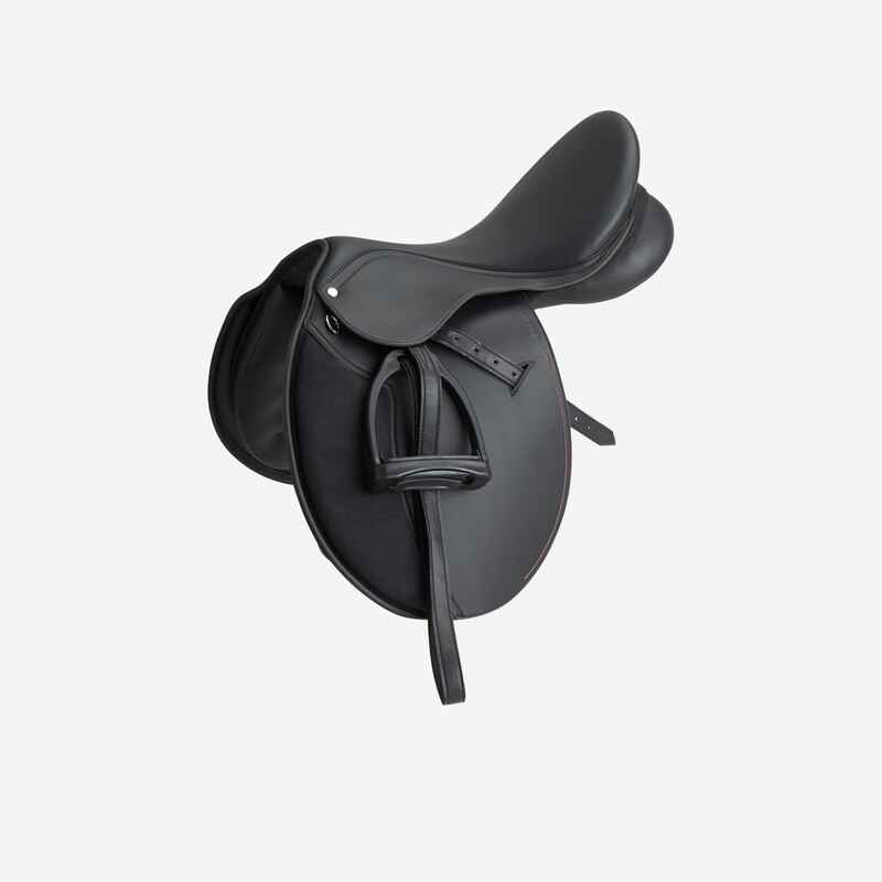 Synthia Horse Riding Synthetic 17.5" All-Purpose Saddle For Horse - Black