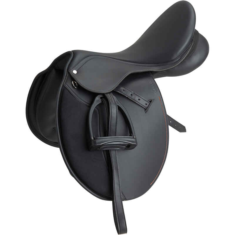 Synthia Horse Riding Synthetic 17.5" All-Purpose Saddle For Horse - Black