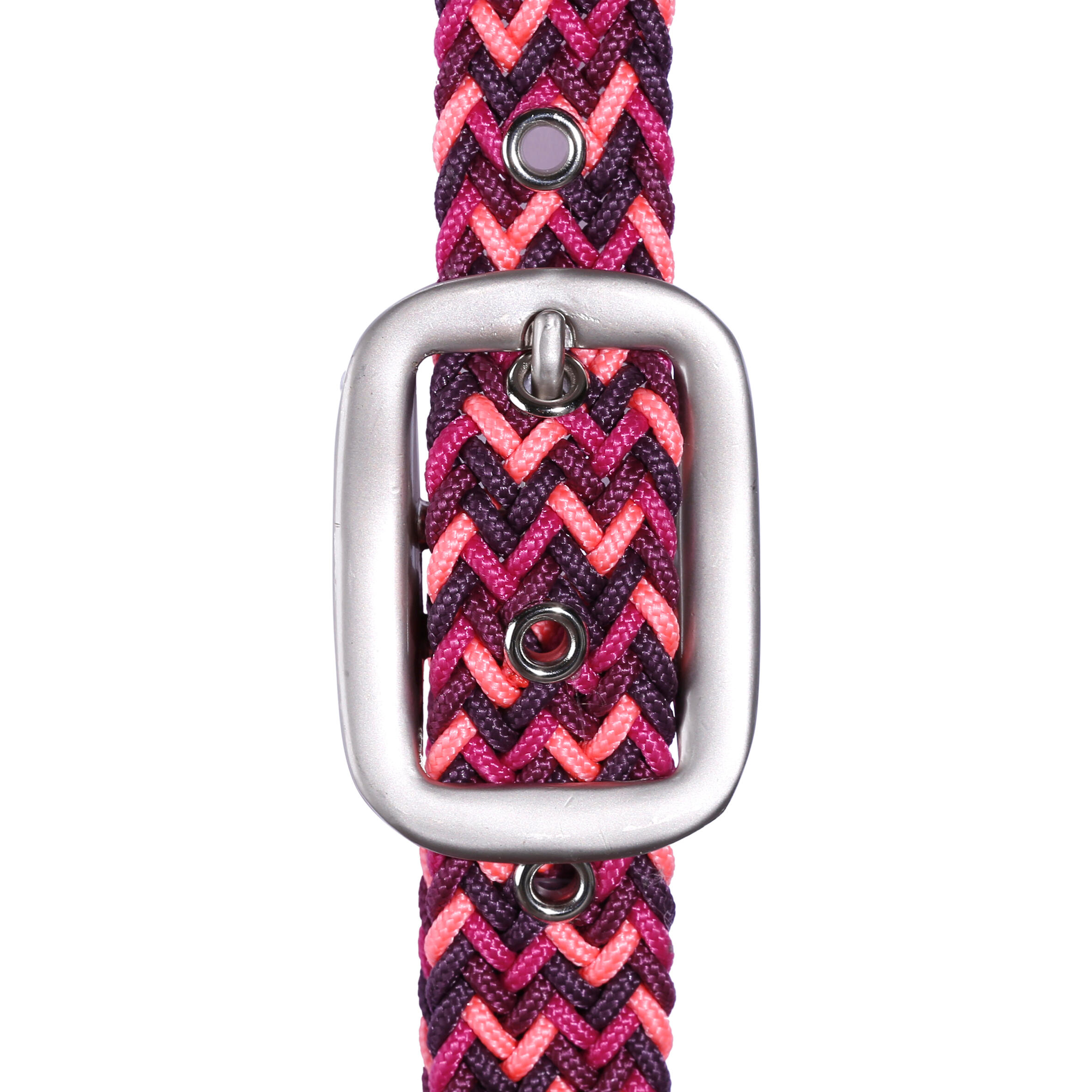 Plait Horse Riding Halter For Horse Or Pony - Burgundy 2/9
