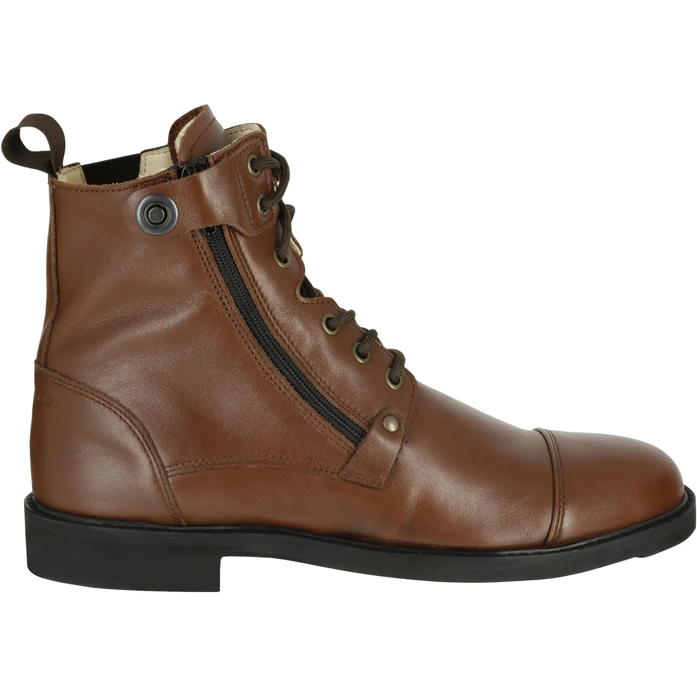 Training 700 Adult Lace-Up Horse Riding Jodhpur Boots - Brown 2/15