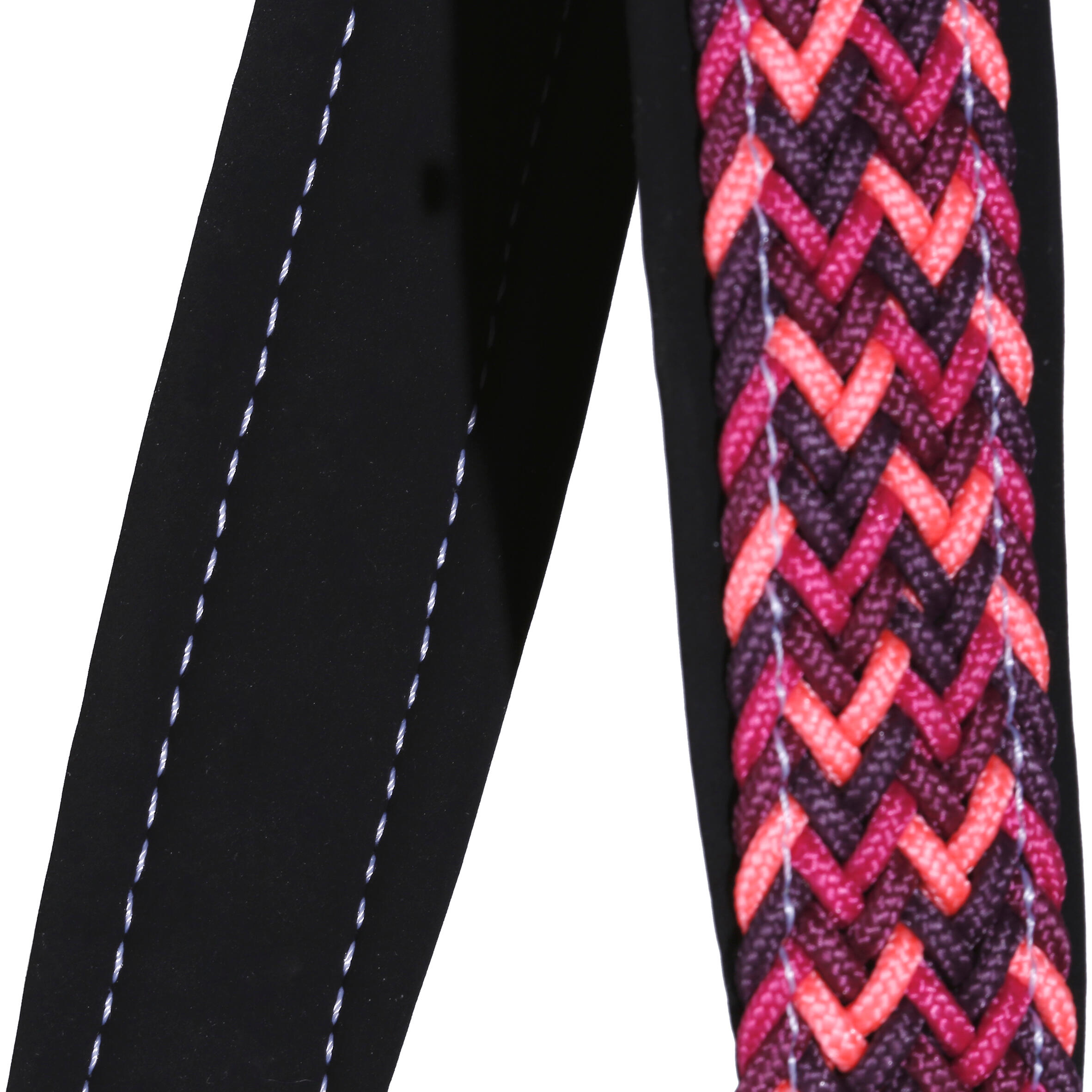Plait Horse Riding Halter For Horse Or Pony - Burgundy 3/9