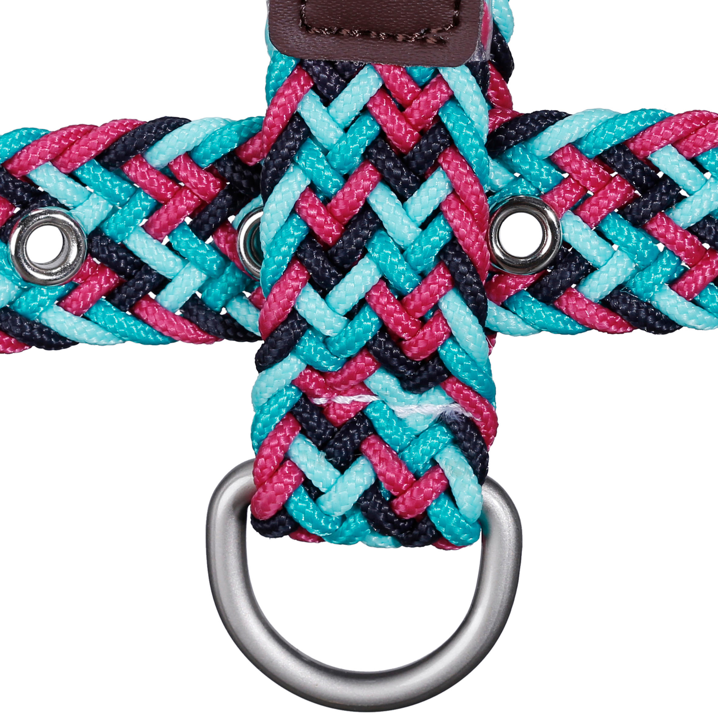 Plait Horse Riding Horse/Pony Halter - Turquoise Blue 7/9