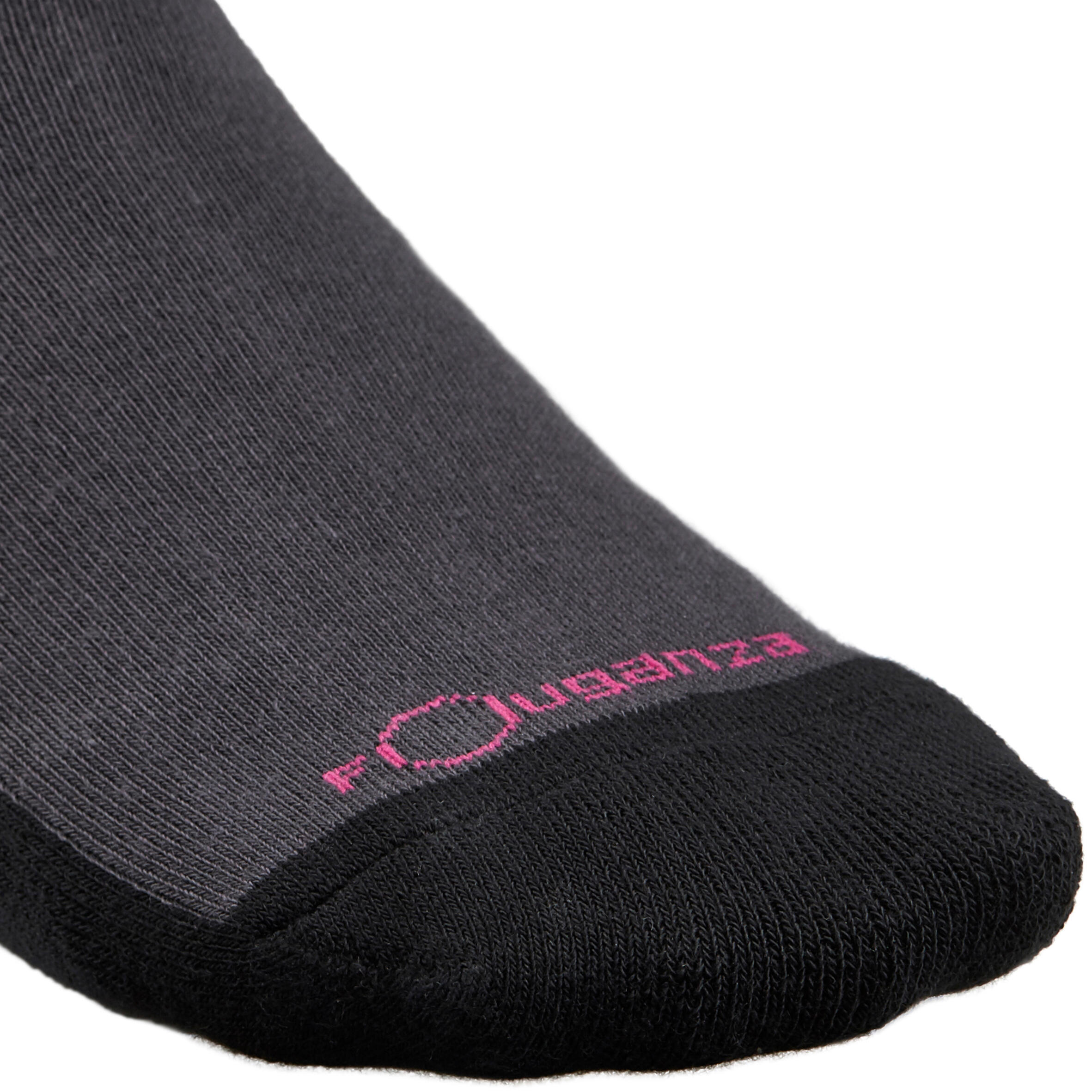 Grippy Women's Horse Riding Socks 1-Pair - Dark Grey / Pink Silicone Patches 4/8