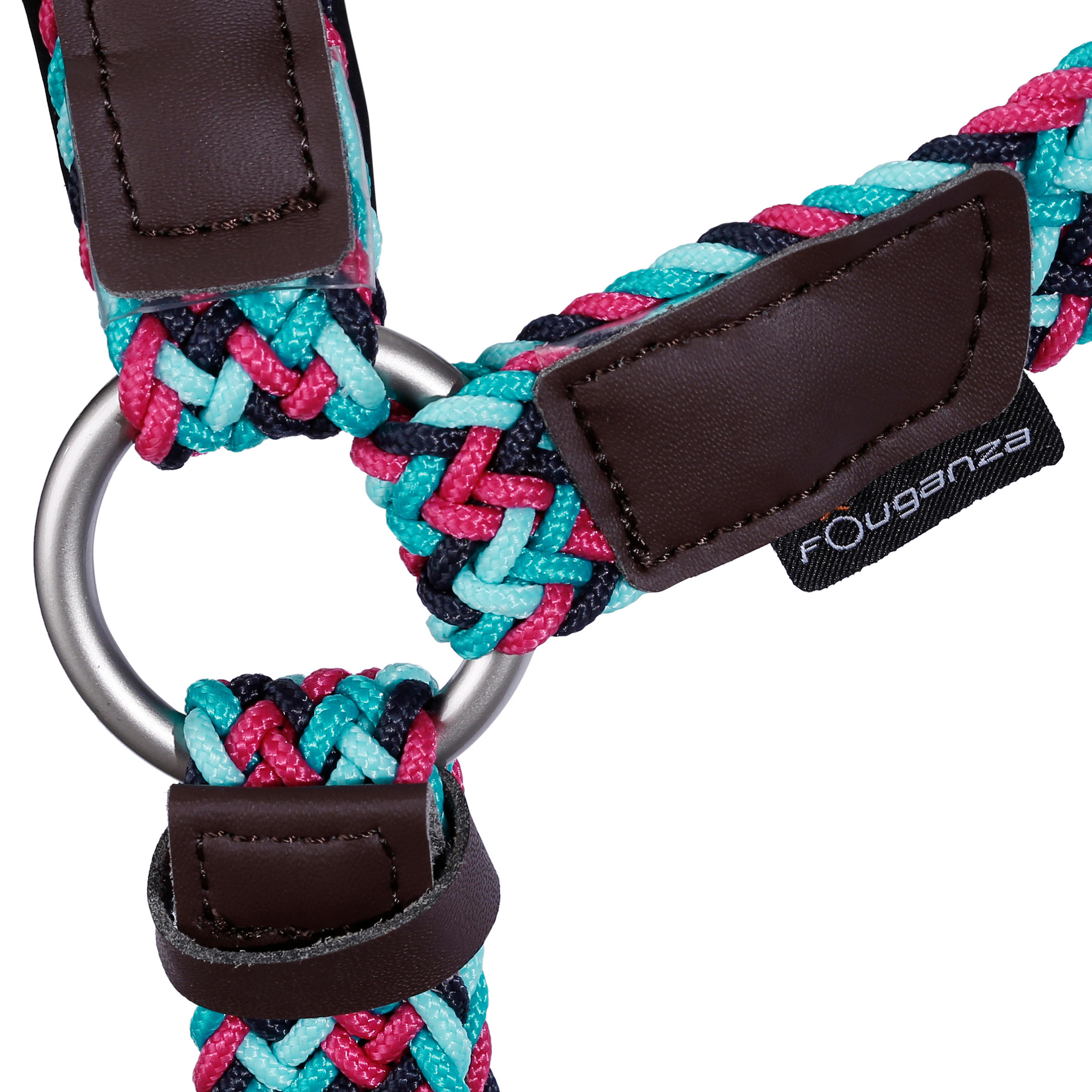 Plait Horse Riding Horse/Pony Halter - Turquoise Blue 6/9