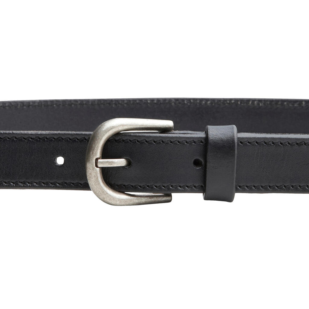 Adult Horse Riding Leather Belt - Black