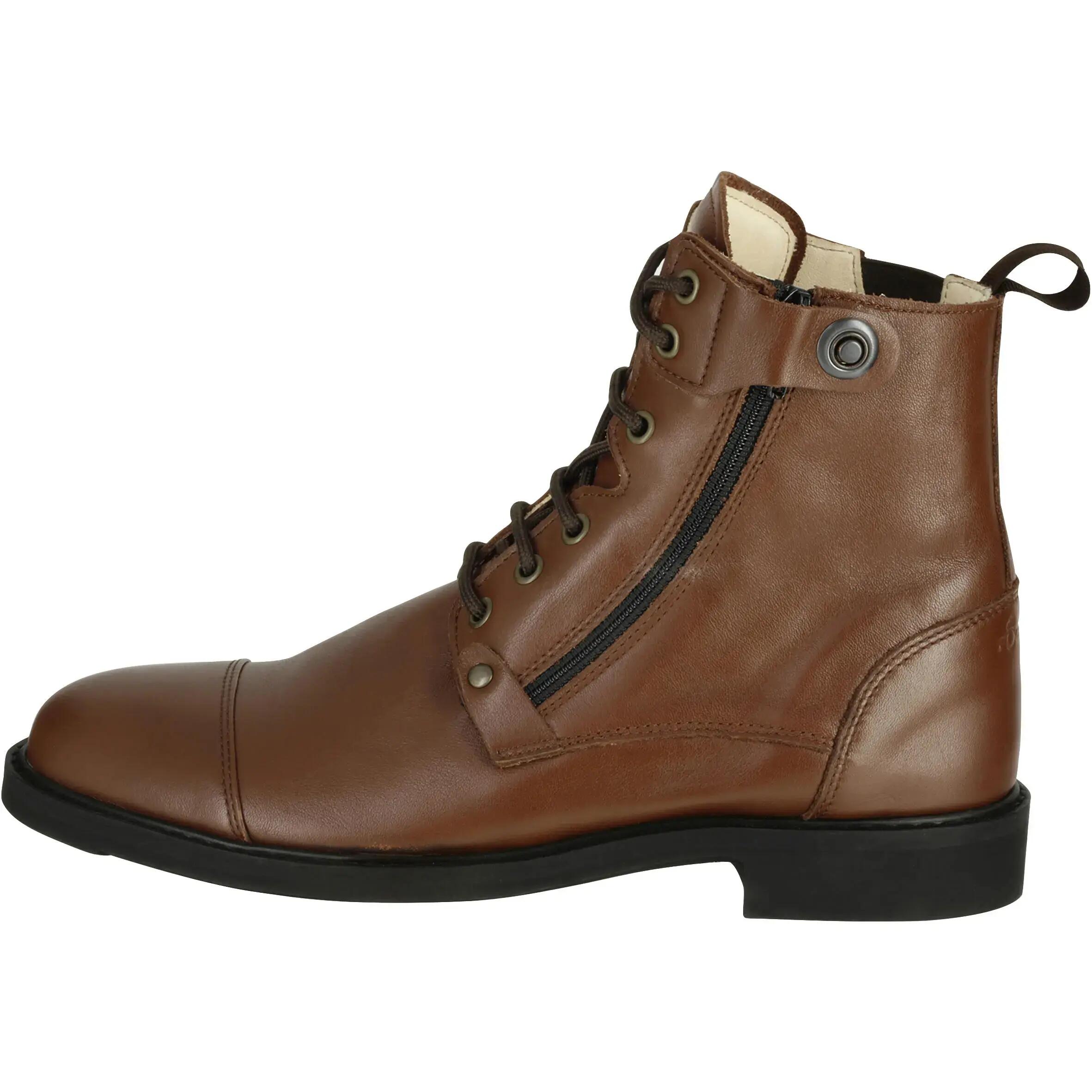 Training 700 Adult Lace-Up Horse Riding Jodhpur Boots - Brown 8/15