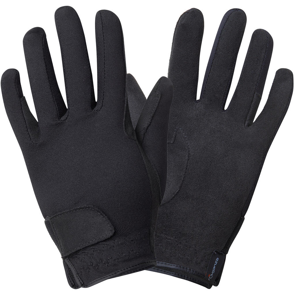 Kids' Horse Riding Gloves Basic - Blue