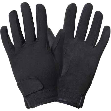 Basic Kids' Horse Riding Gloves - Black