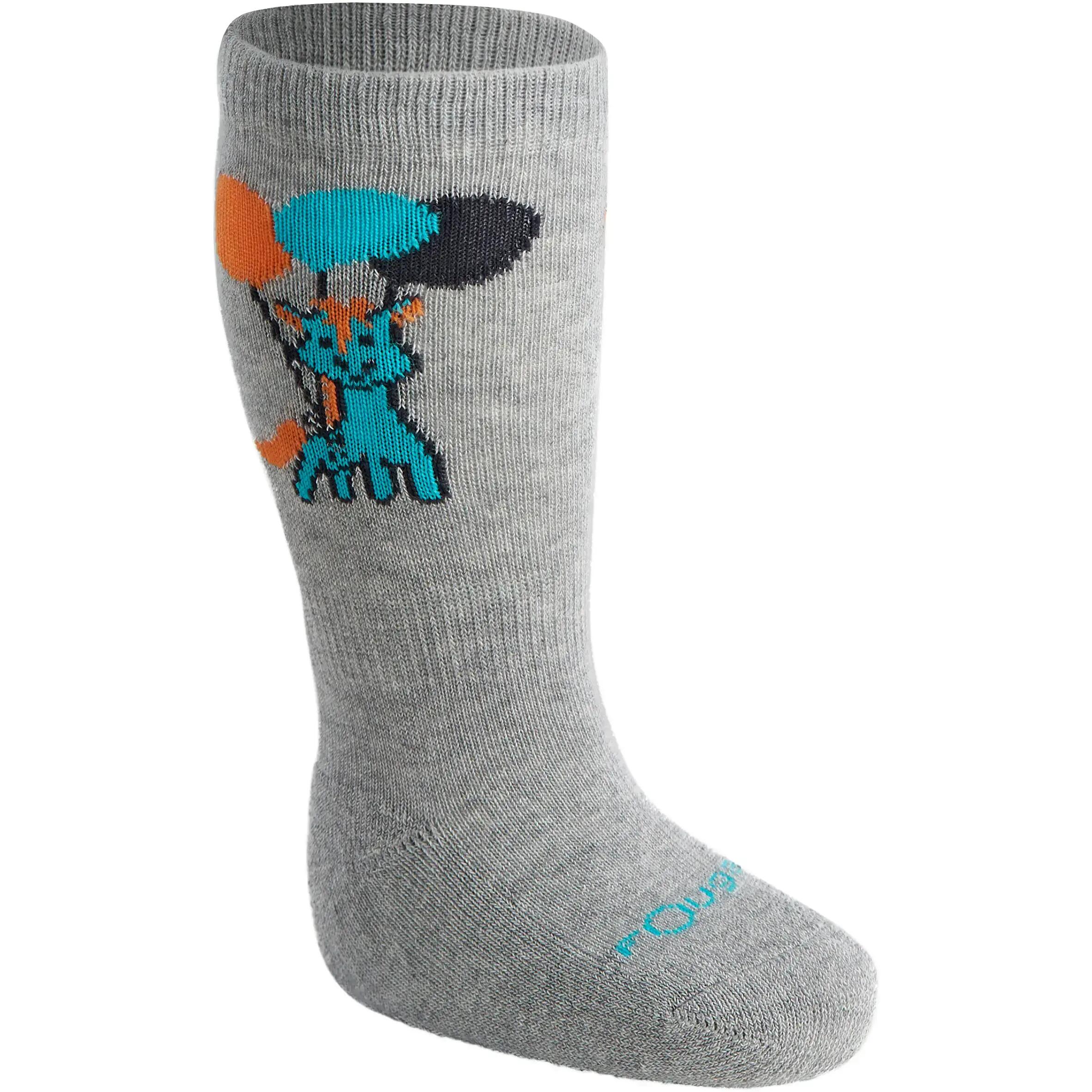 Baby Light Horse Riding Socks 2-Pair - Mottled Grey/Turquoise 1/9