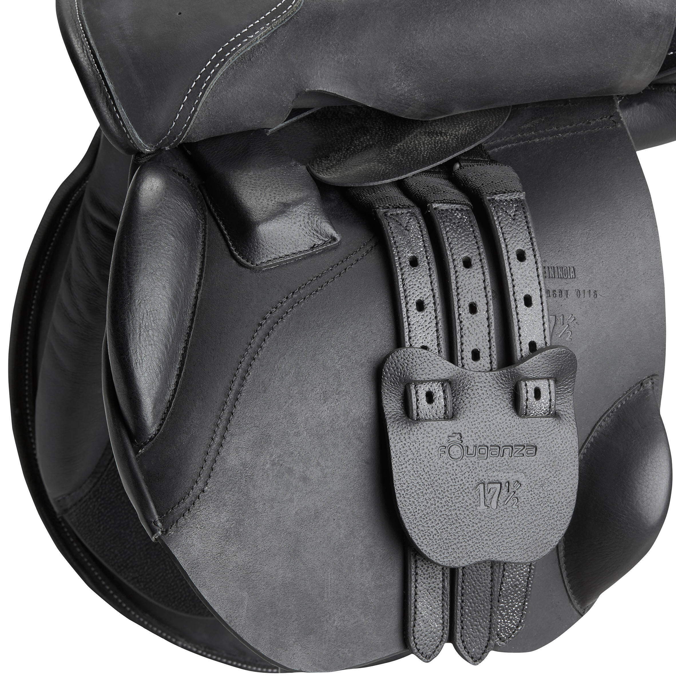 Horse Riding All Purpose Leather Saddle 17.5 Black -  5