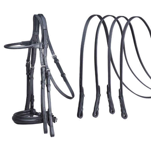 
      Paddock Horse Riding Bridle + Reins Set - Black
  