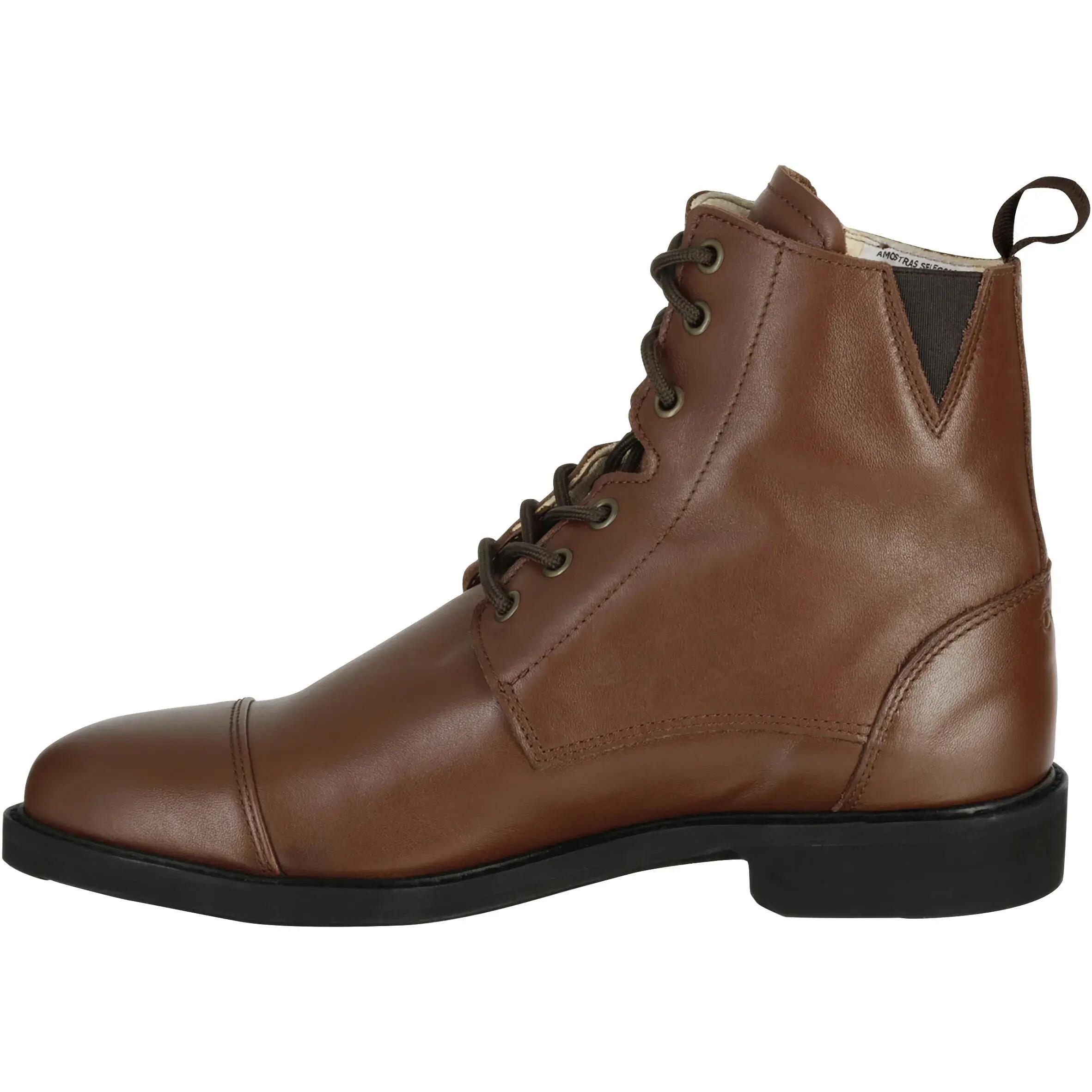 Training 700 Adult Lace-Up Horse Riding Jodhpur Boots - Brown 3/15