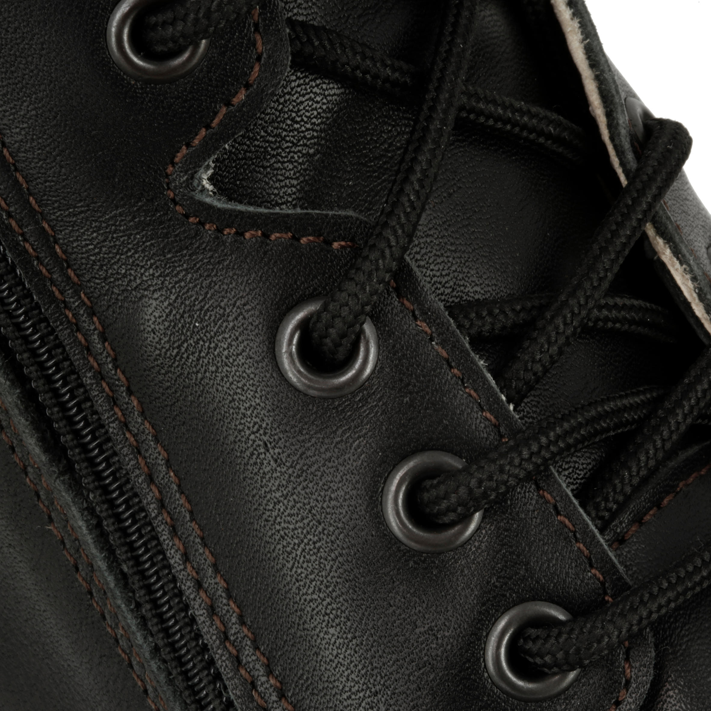 Training 700 Adult Horse Riding Lace-Up Leather Jodhpur Boots - Black 11/15