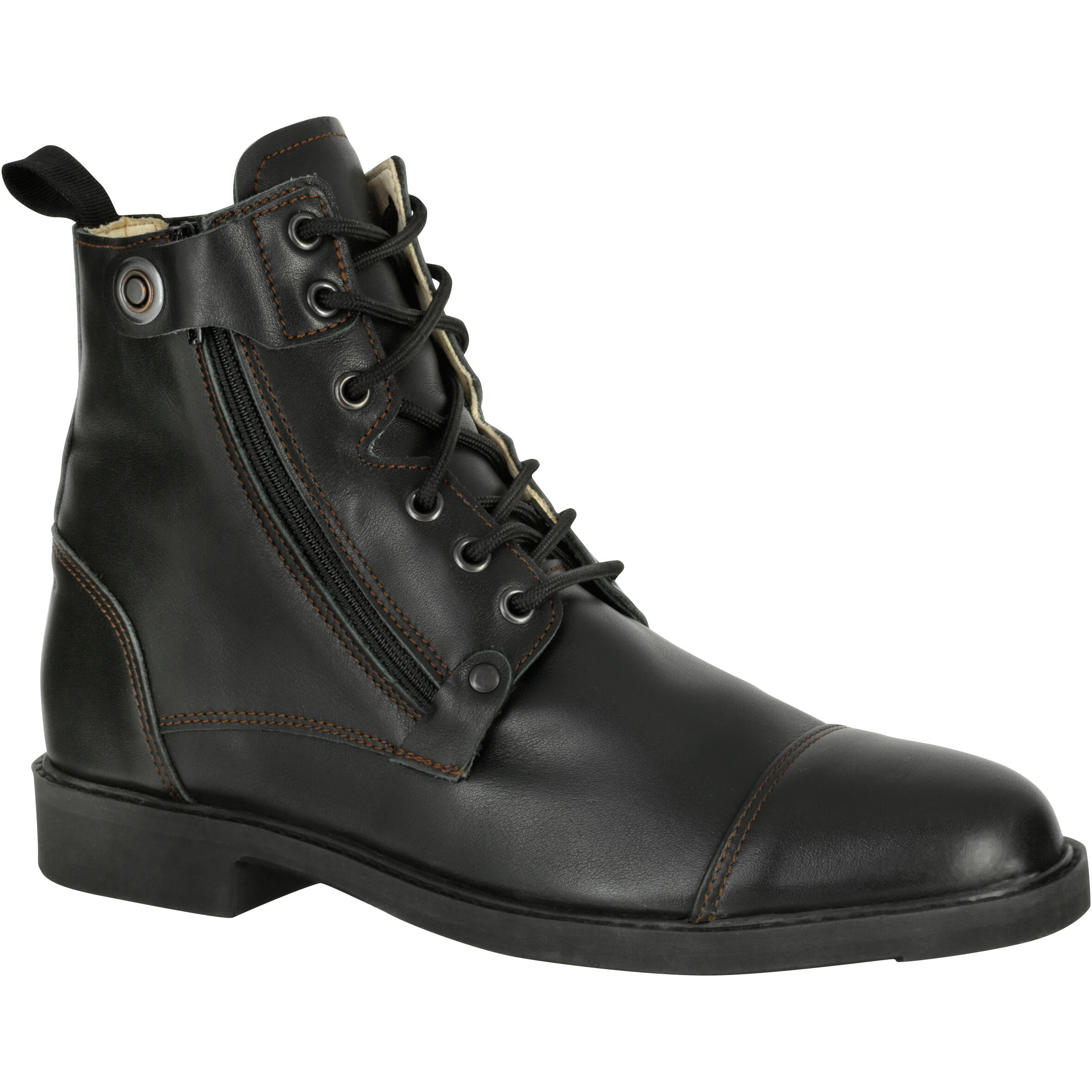 Botines equitación fouganza training 700 adulto negro piel con cordones  FOUGANZA | Decathlon